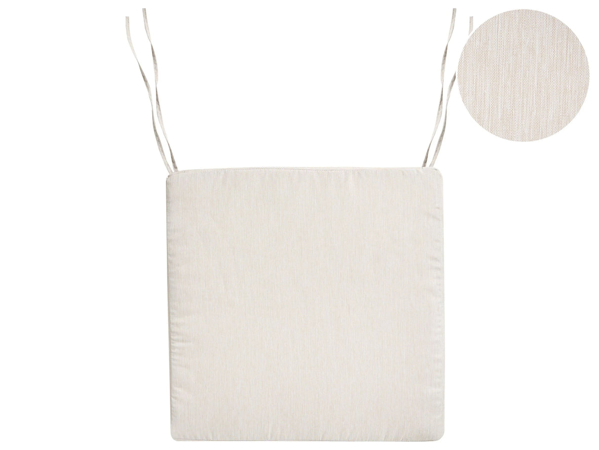 Seat Cushion for a Garden Chair Light Beige Faux Linen Fabric UV Resistant Beliani
