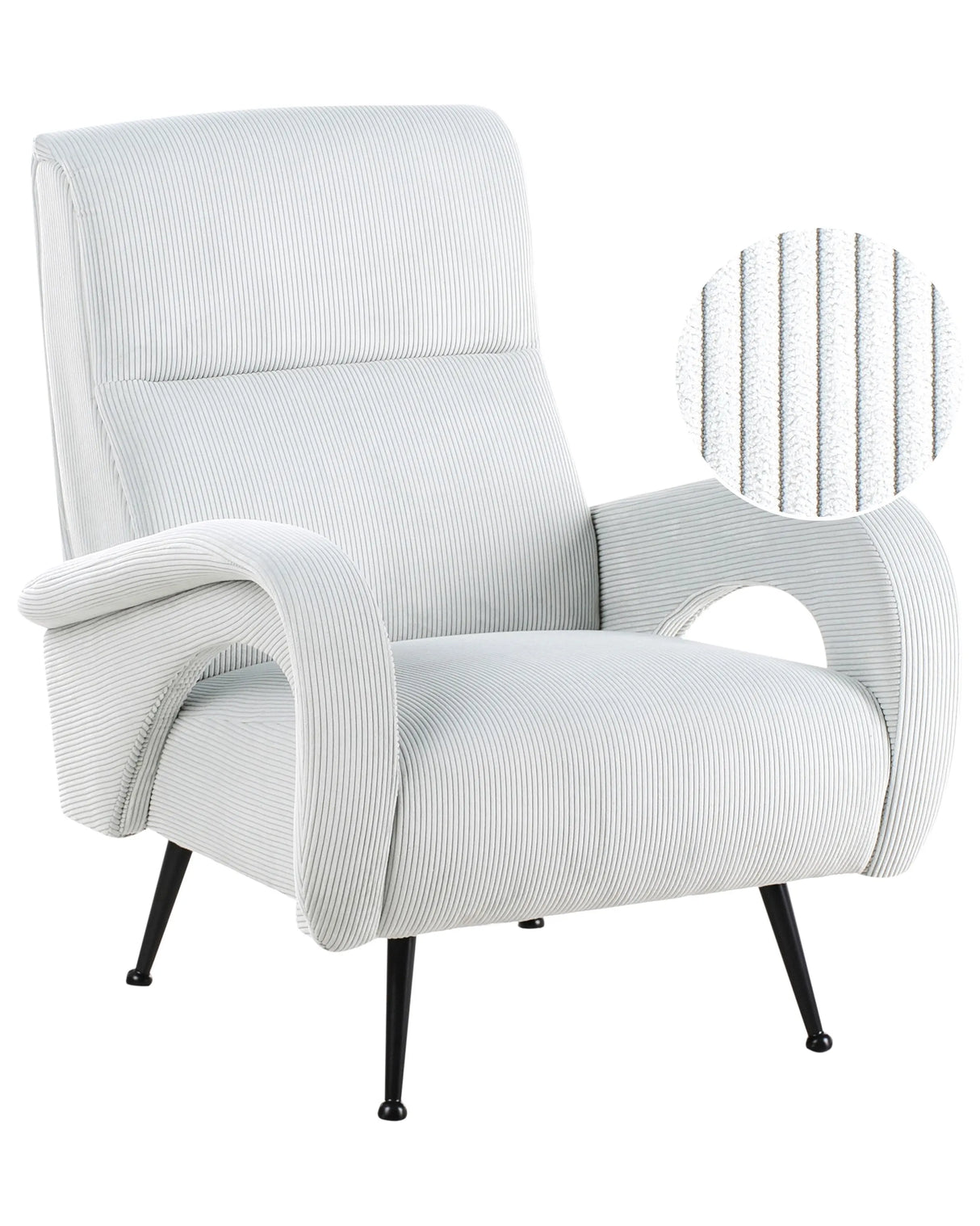 Armchair Mint Jumbo Cord Corduroy Upholstered Retro Style Beliani