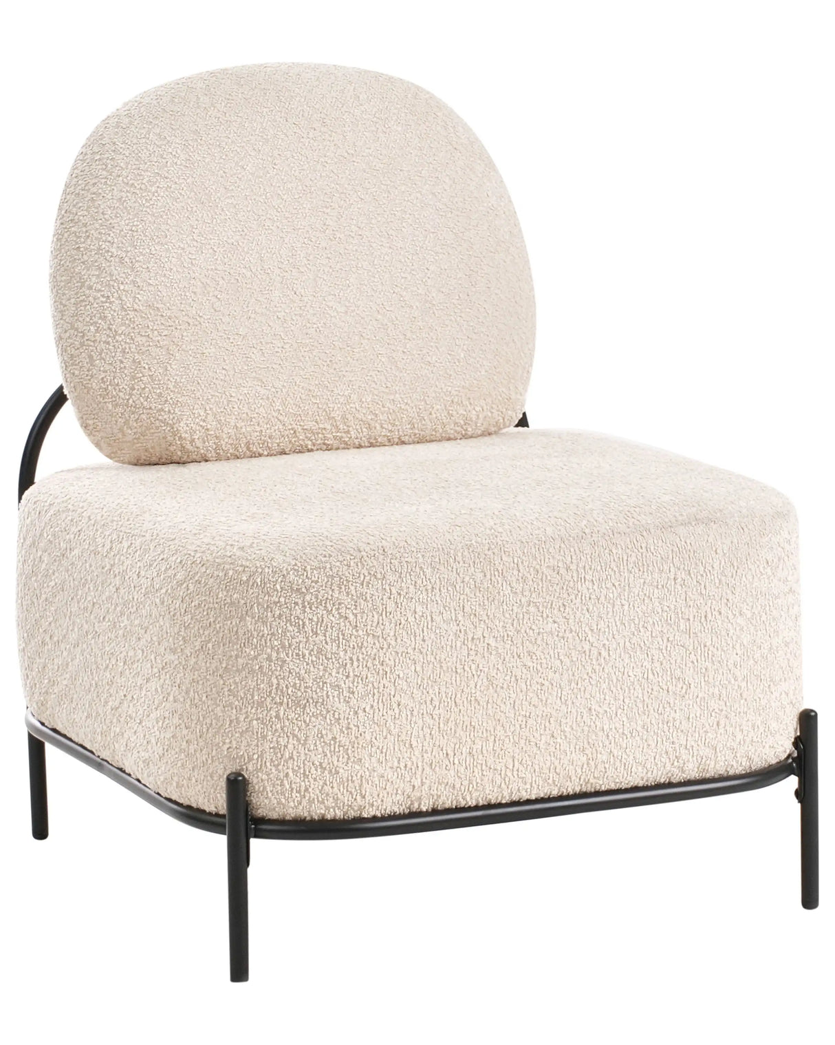 Armchair Beige Polyester Upholstery Metal Frame Retro Inspired Style Beliani