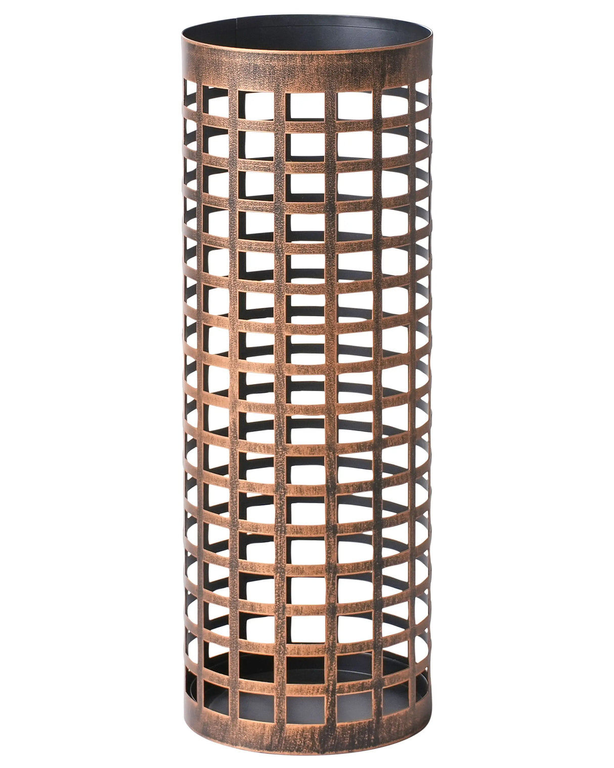 Umbrella Stand Copper Iron Powder Coated Tall Hallway Organizer for Wet Umbrellas Beliani