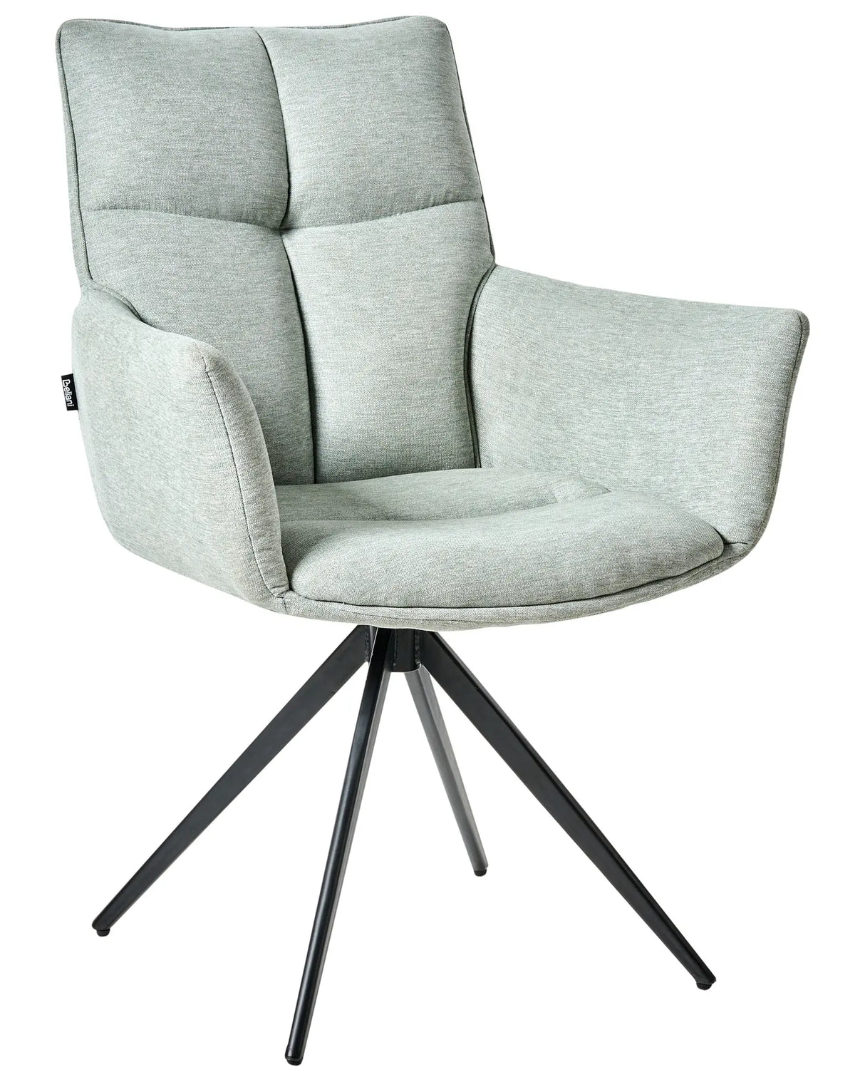 Dining Chair Mint Polyester Upholstery Iron Black Legs Armrests Swivel Modern Style Dining Room Furniture Beliani
