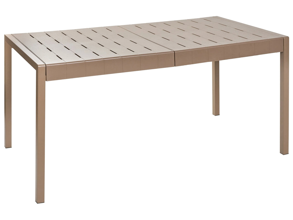 Garden Dining Table Brown Synthetic Frame 4-6 Seater Weather Resistant Outdoor Patio Beliani