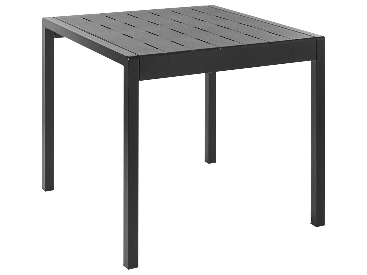 Garden Dining Table Black Synthetic Frame 4 Seater Weather Resistant Outdoor Patio Beliani