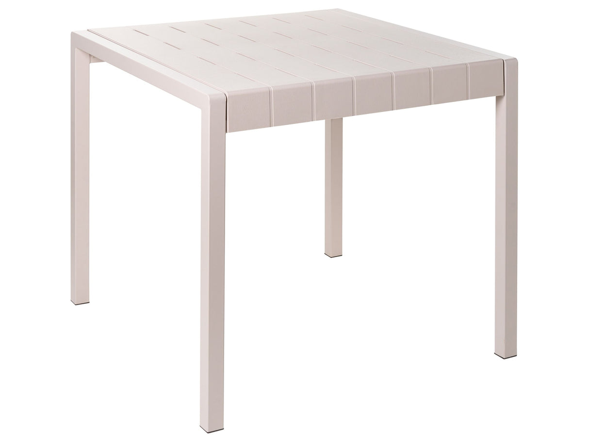 Garden Dining Table Beige Synthetic Frame 4 Seater Weather Resistant Outdoor Patio Beliani