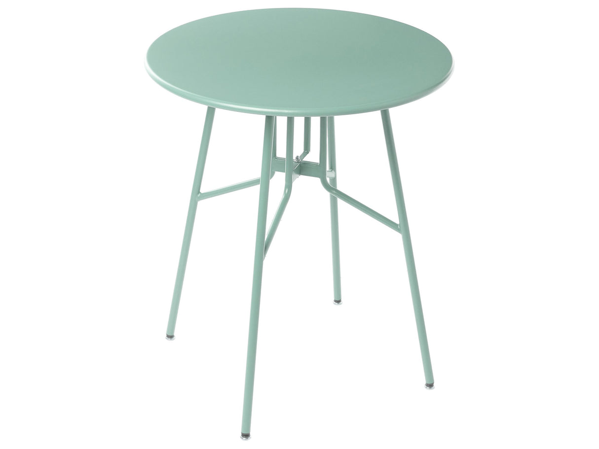 Garden Dining Table Light Green Iron Metal Round 64 cm Outdoor Modern Design Beliani