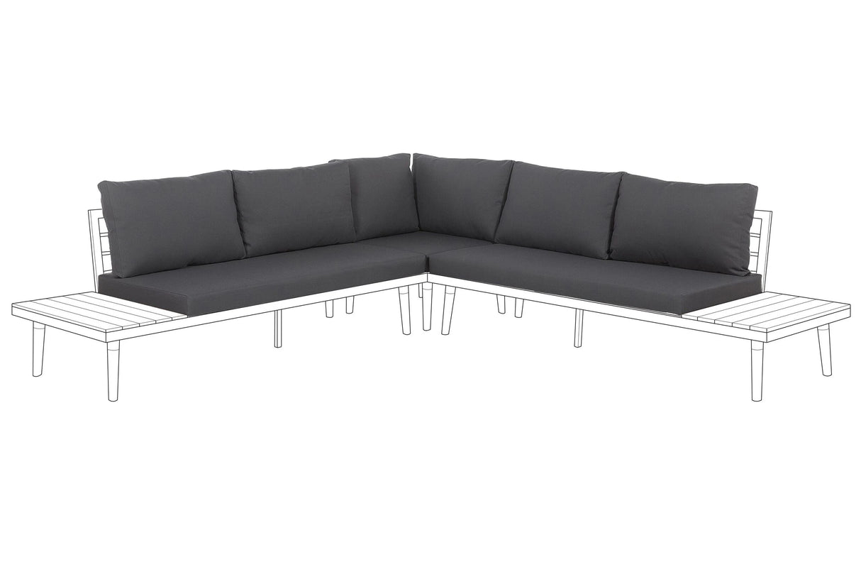 Outdoor Cushion Cover Set Grey Fabric Sofa Seat Back Side Pillow Cases Beliani