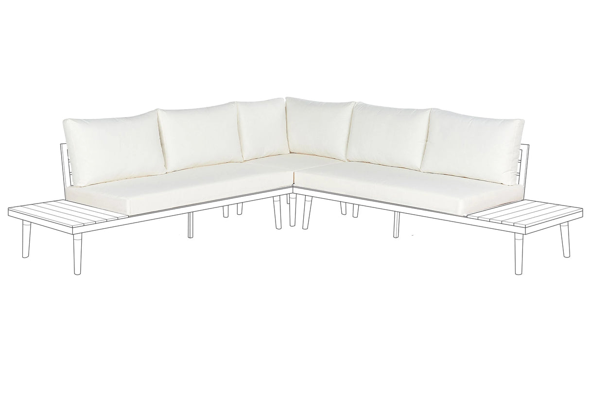 Outdoor Cushion Cover Set Off-White Fabric Sofa Seat Back Side Pillow Cases Beliani