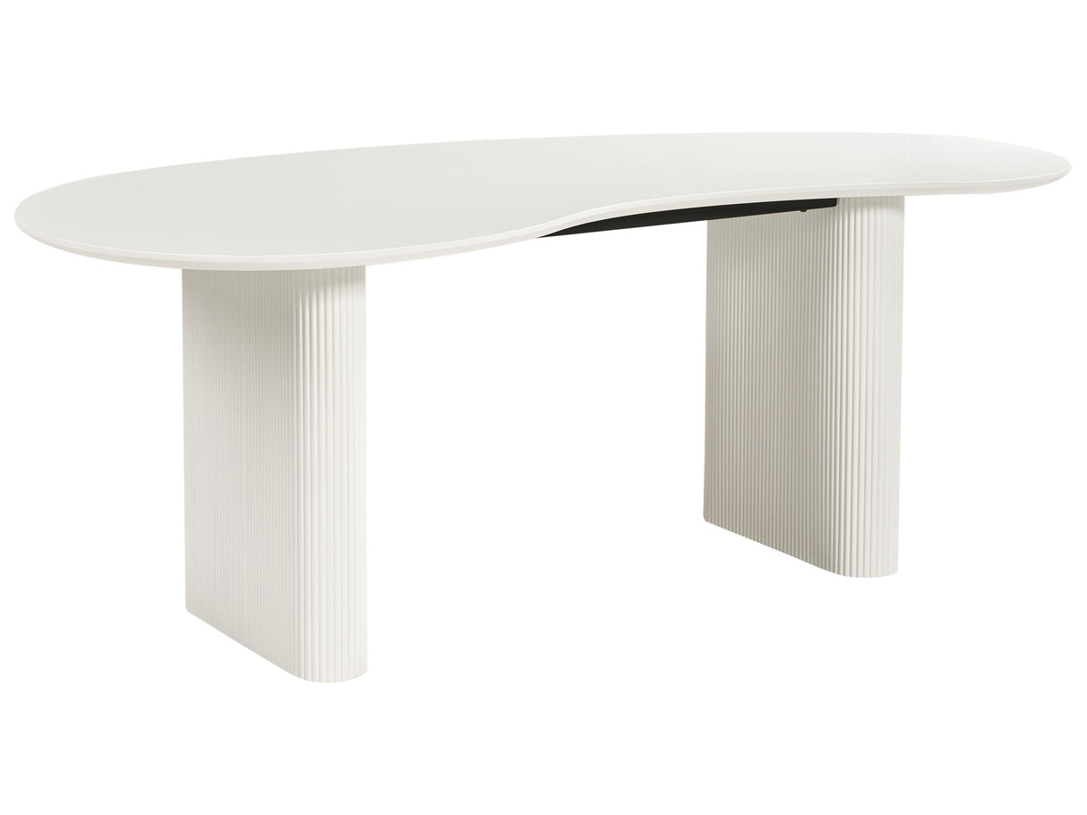 Dining Table White MDF Top Modern Industrial Style Beliani