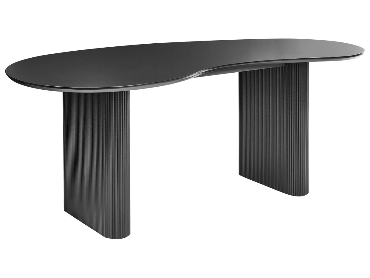 Dining Table Black MDF Top Modern Industrial Style Beliani