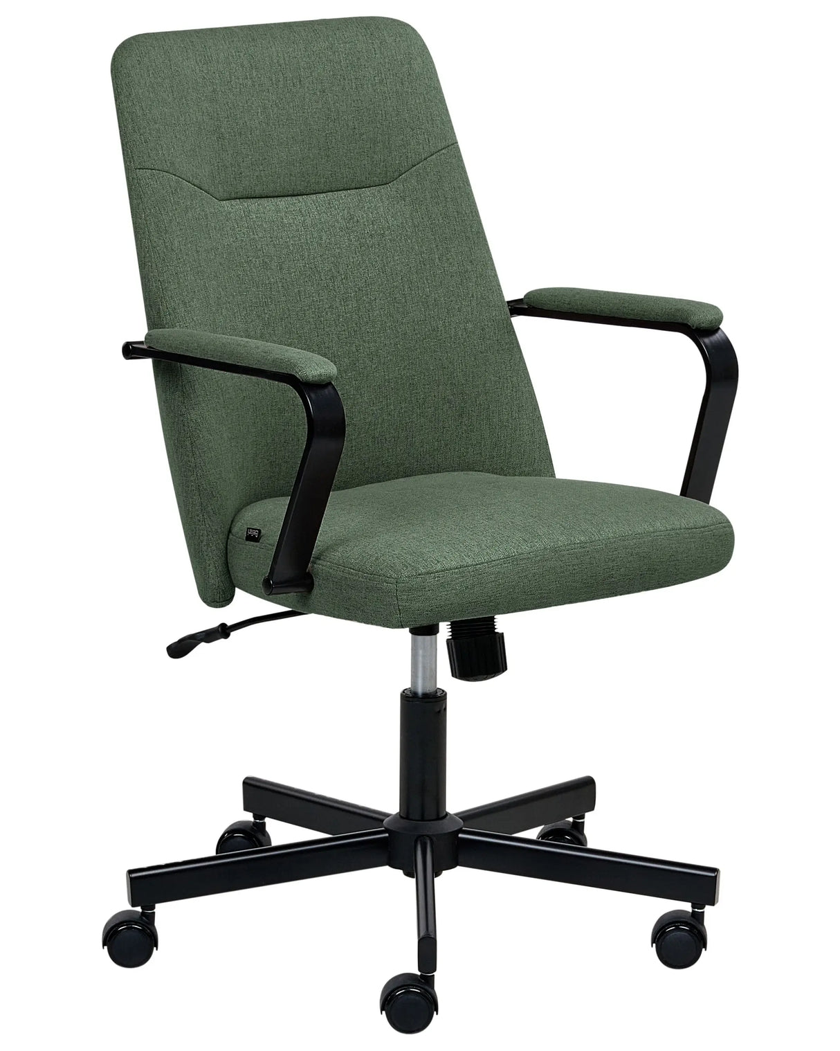 Office Chair Dark Green Fabric Swivel Adjustable Height with Armrests Home Office Study Traditional Modern Beliani