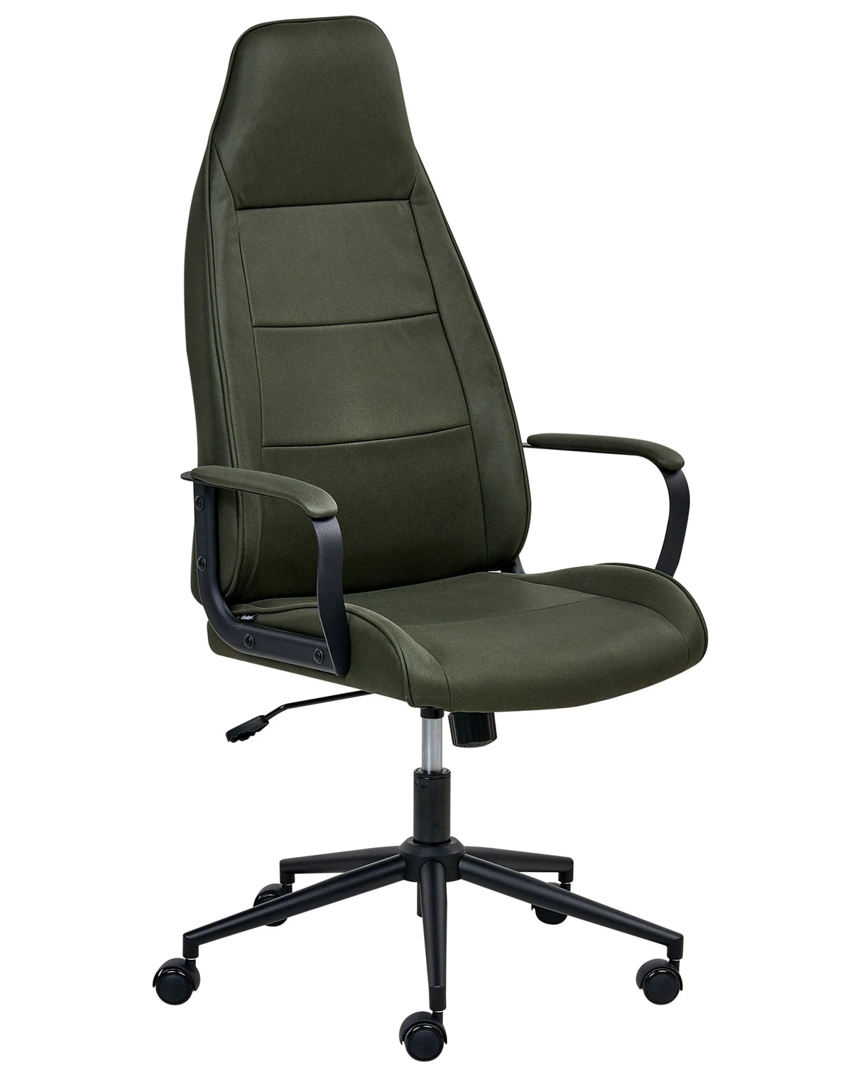 Office Chair Dark Green Fabric Swivel Adjustable Height with Armrests Home Office Study Traditional Modern Beliani