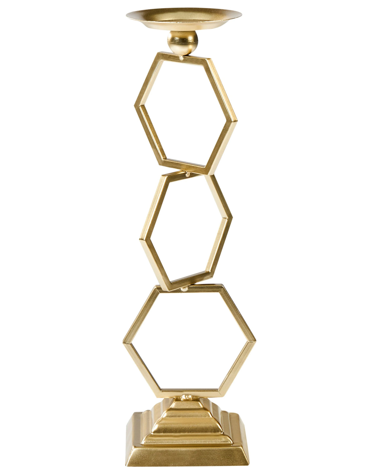 Candle Holder Gold Iron 44 cm for Pillar Candle Traditional Style Glamour Beliani