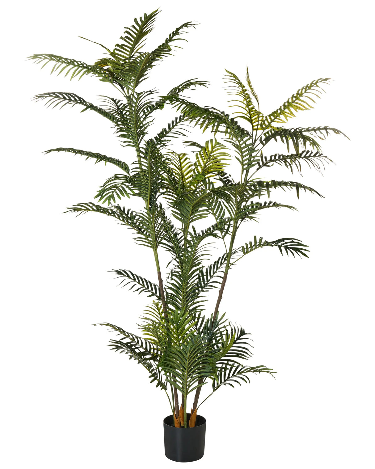 Artificial Potted Fan Palm Plant Green and Black Plastic Leaves Material 180 cm Decorative Indoor Accessory Beliani