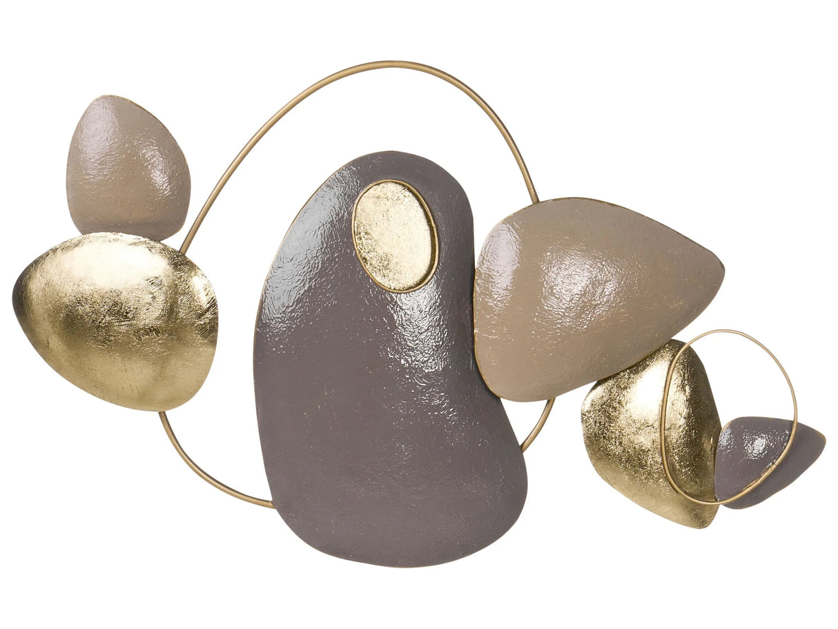 Wall Decor Gold Metal Wall Art Artwork Irregular Shape Modern Accent Piece Beliani