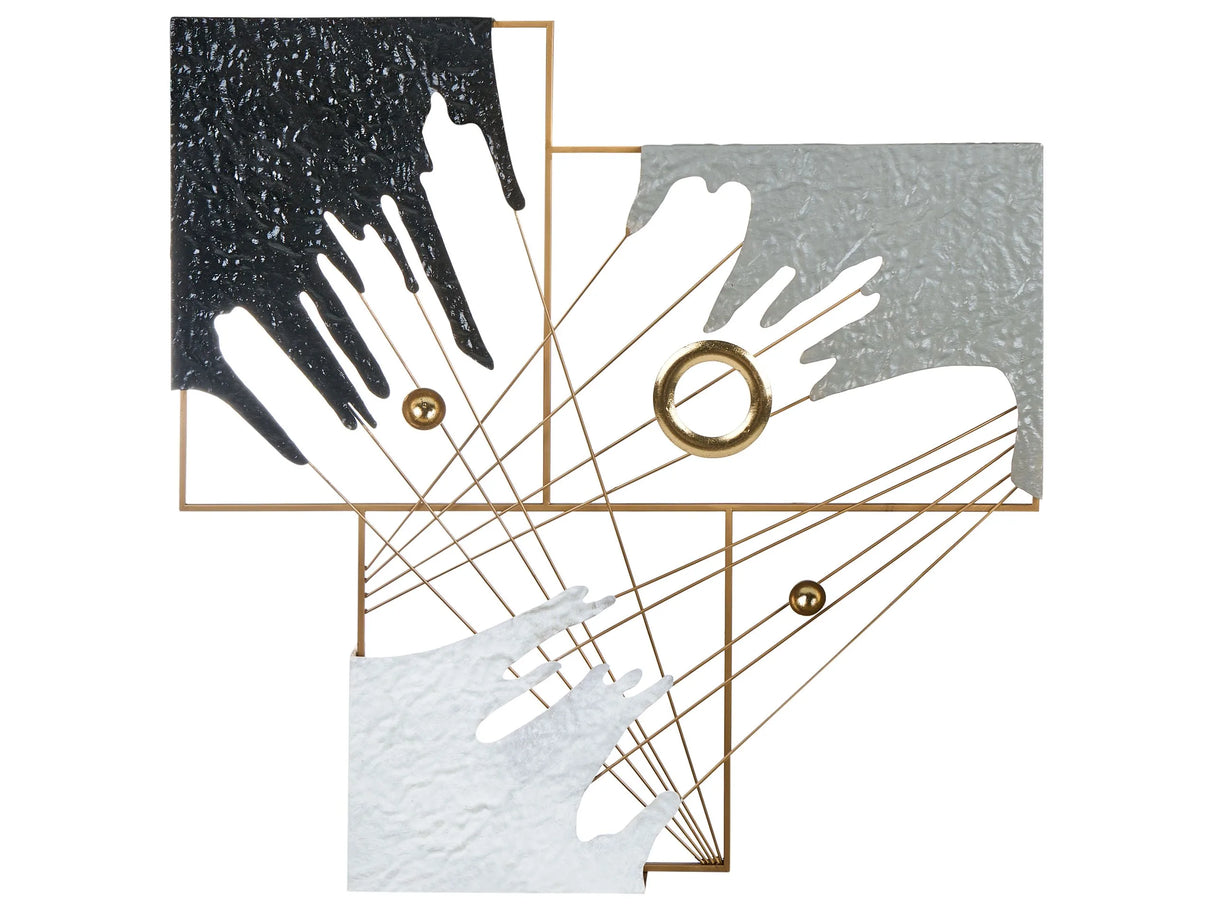 Wall Decor Metal Multicolor Decoration Art Modern Artwork Contemporary Accent Piece Abstract Shapes Beliani