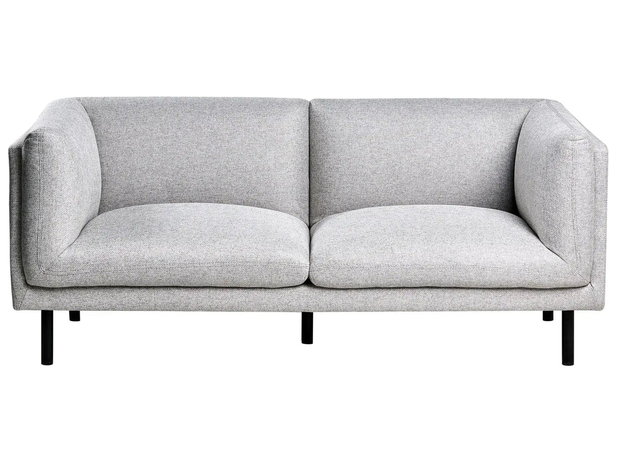 2 Seater Sofa Light Grey Fabric Metal Legs Upholstered Living Room Furniture Beliani