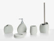 5-Piece Bathroom Accessories Set Light Grey Polyresin Soap Dish Soap Dispenser Toilet Brush Tumbler Toothbrush Holder Beliani