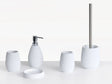 5-Piece Bathroom Accessories Set White Polyresin Soap Dish Soap Dispenser Toilet Brush Tumbler Toothbrush Holder Beliani