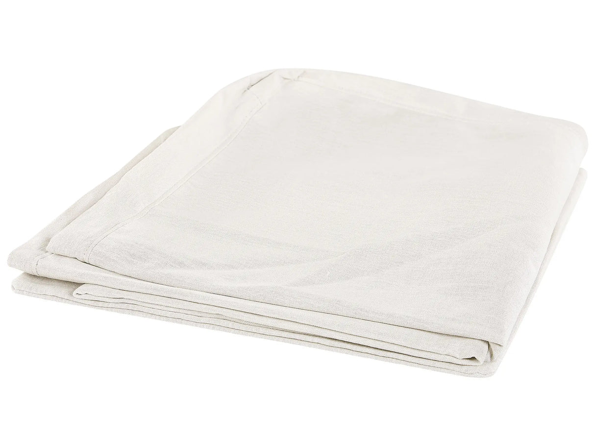 Sofa Slipcover Off-White Polyester Fabric for 3 Seater Couch Rectangular Cover Beliani