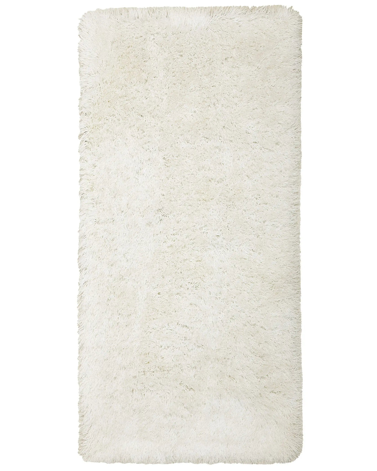 Shaggy Area Rug High-Pile Carpet Solid White Polyester Rectangular 80 x 150 cm Beliani