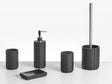 5-Piece Bathroom Accessories Set Black Polyresin Soap Dish Soap Dispenser Toilet Brush Tumbler Toohtbrush Holder Beliani