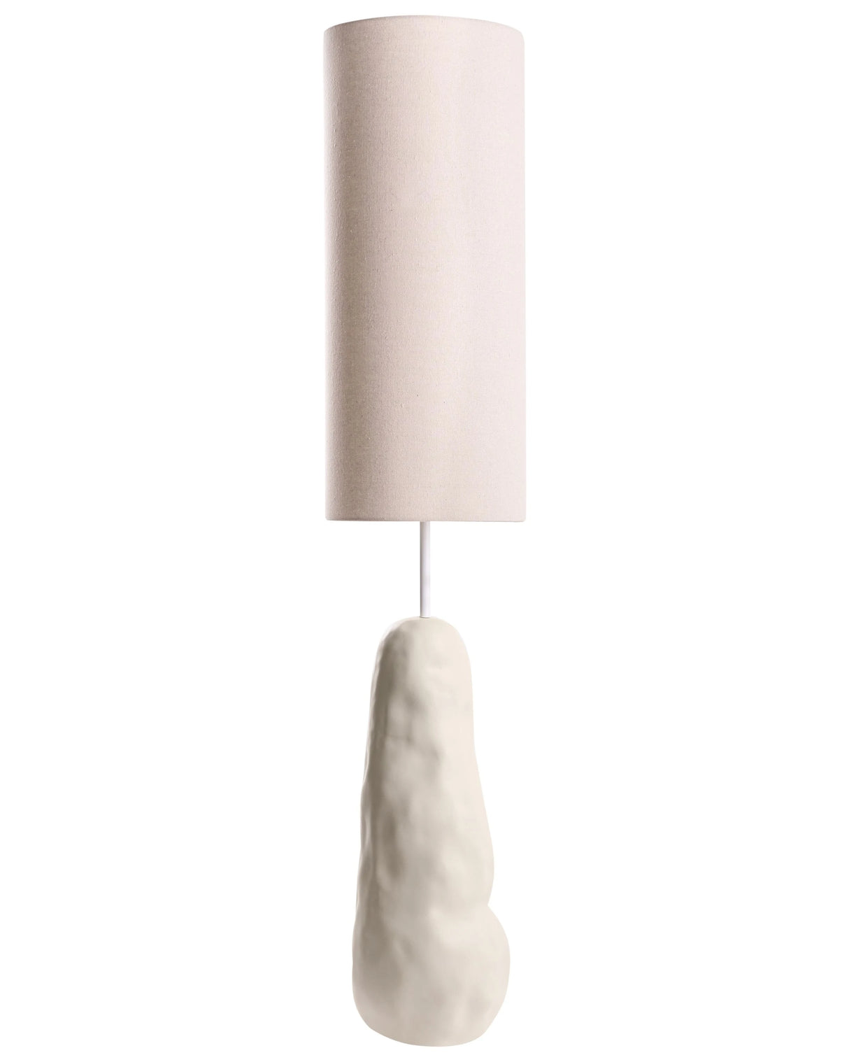 Floor Lamp Light Beige Ceramic Base with a Fabric Tall Lampshade Oragnic Style Beliani