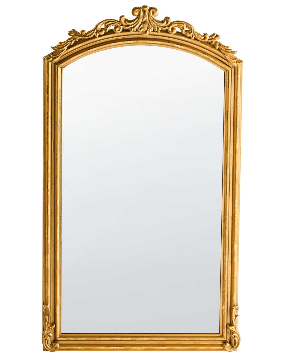 Wall Mirror Gold Metal Large Hanging Mirror Bedroom Living Room Hallway Traditional Style Beliani