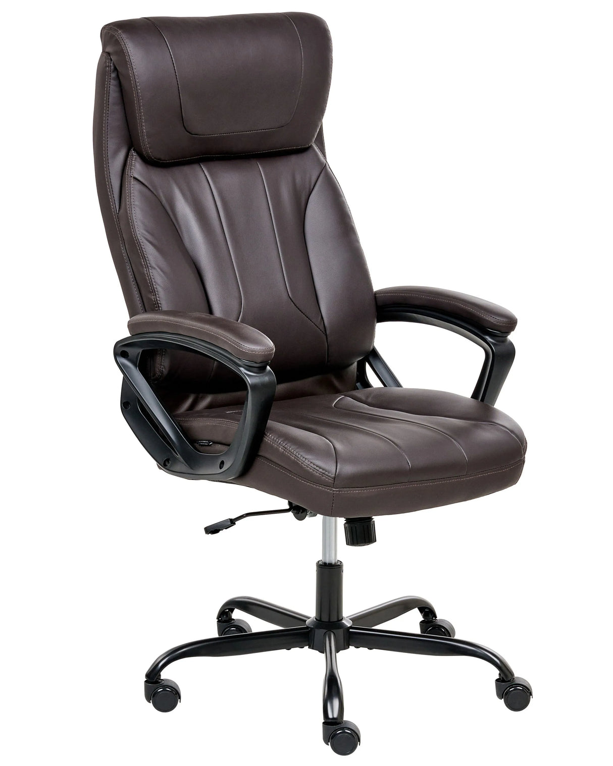 Executive Office Chair Dark Brown Faux Leather Upholstery Seat Height Adjustment Titl Swivel Padding Beliani