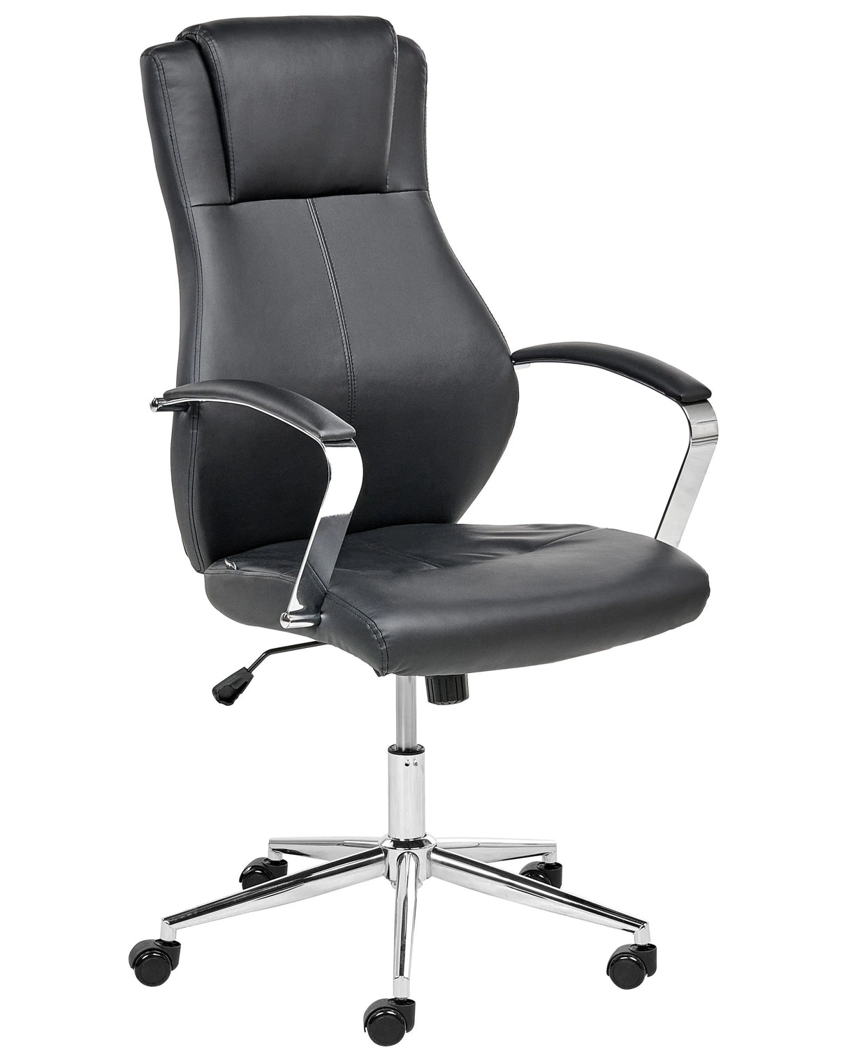 Executive Office Chair Black Faux Leather Upholstery Seat Height Adjustment Titl Swivel Padding Beliani