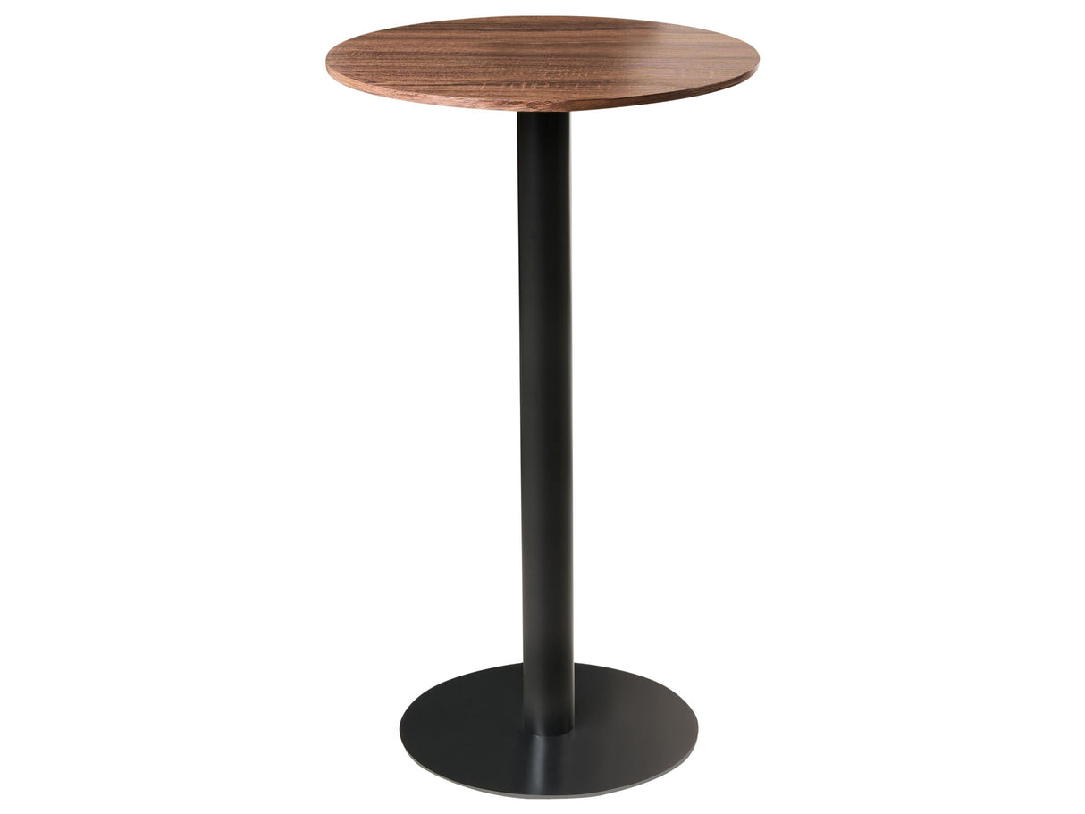 Garden Bistro Coffee Table Dark Brown and Black Round Top 60x60 cm Black Metal Base Rustic Modern Beliani
