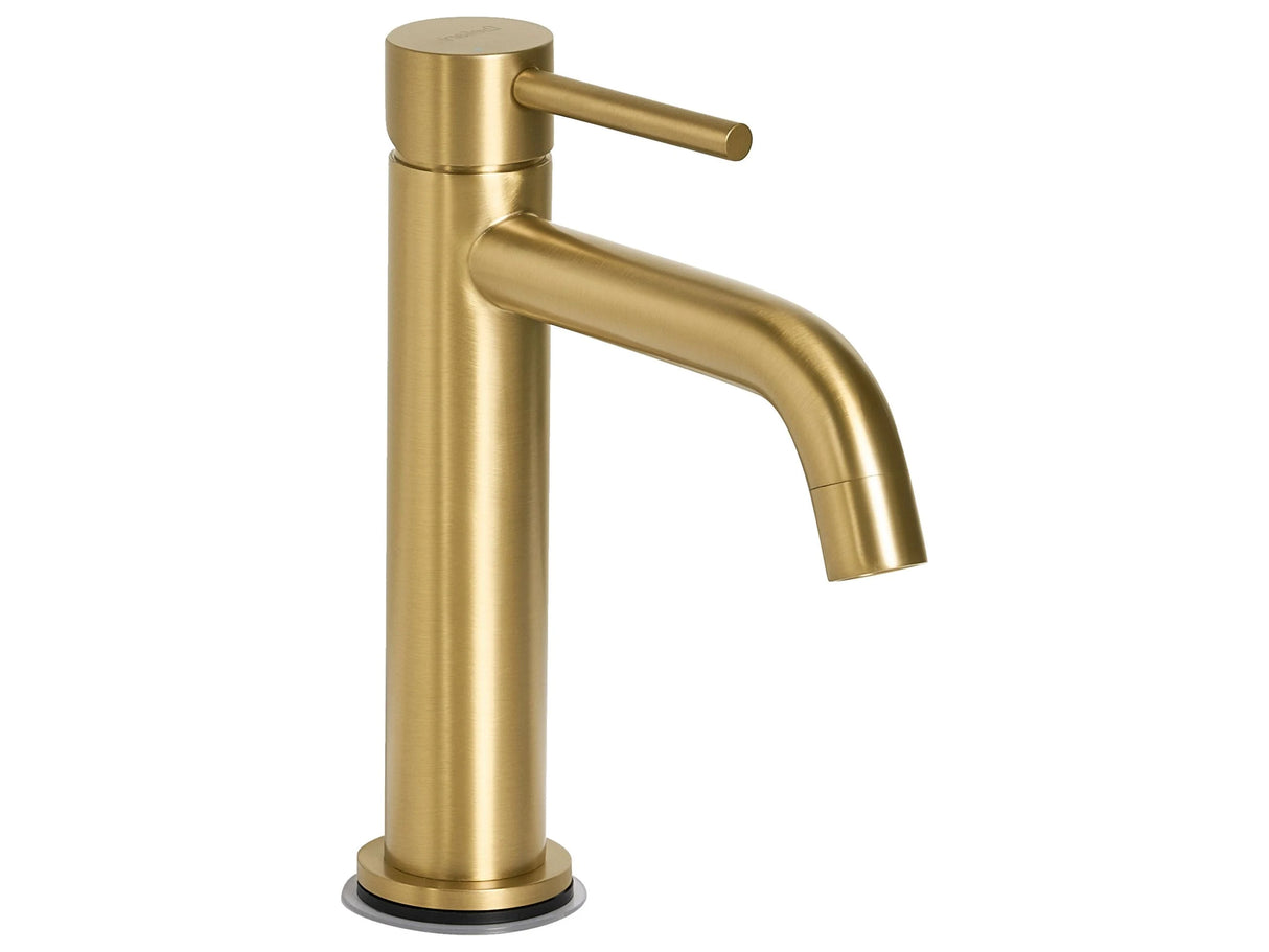 Bathroom Basin Mixer Tap Gold Brass 18 cm Matt Single Lever Bathroom Accessories Modern Beliani