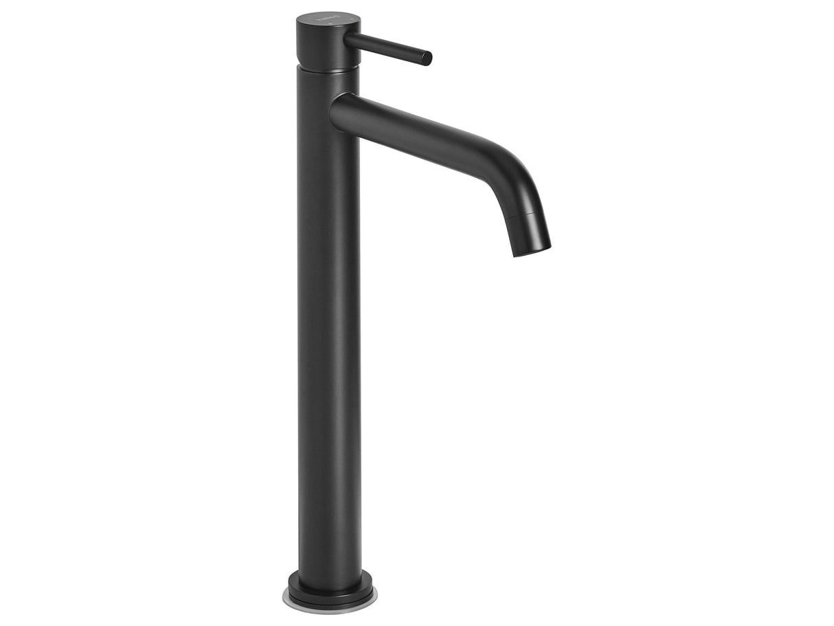 Bathroom Basin Mixer Tap Black Brass 30 cm Matt Single Lever Bathroom Accessories Modern Beliani