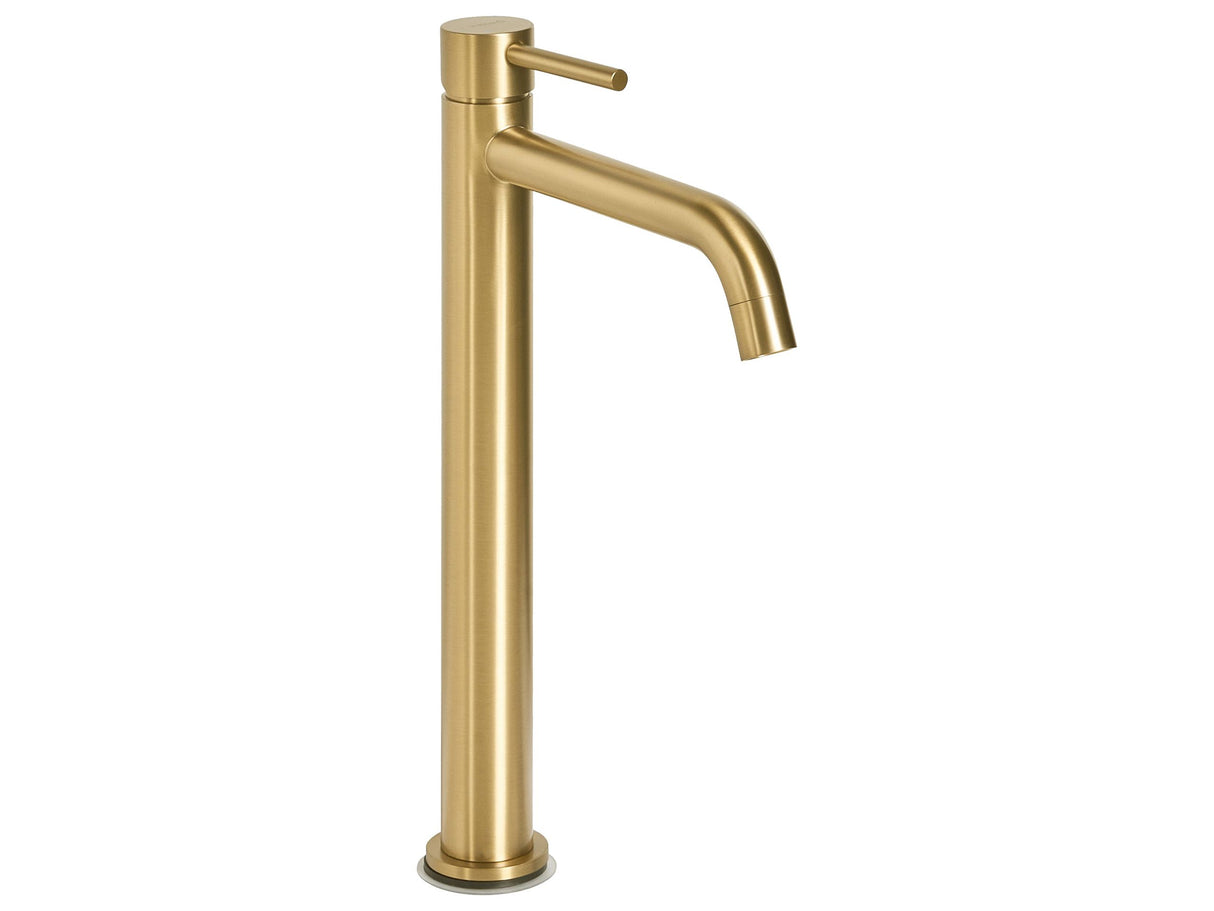 Bathroom Basin Mixer Tap Gold Brass 30 cm Matt Single Lever Bathroom Accessories Modern Beliani