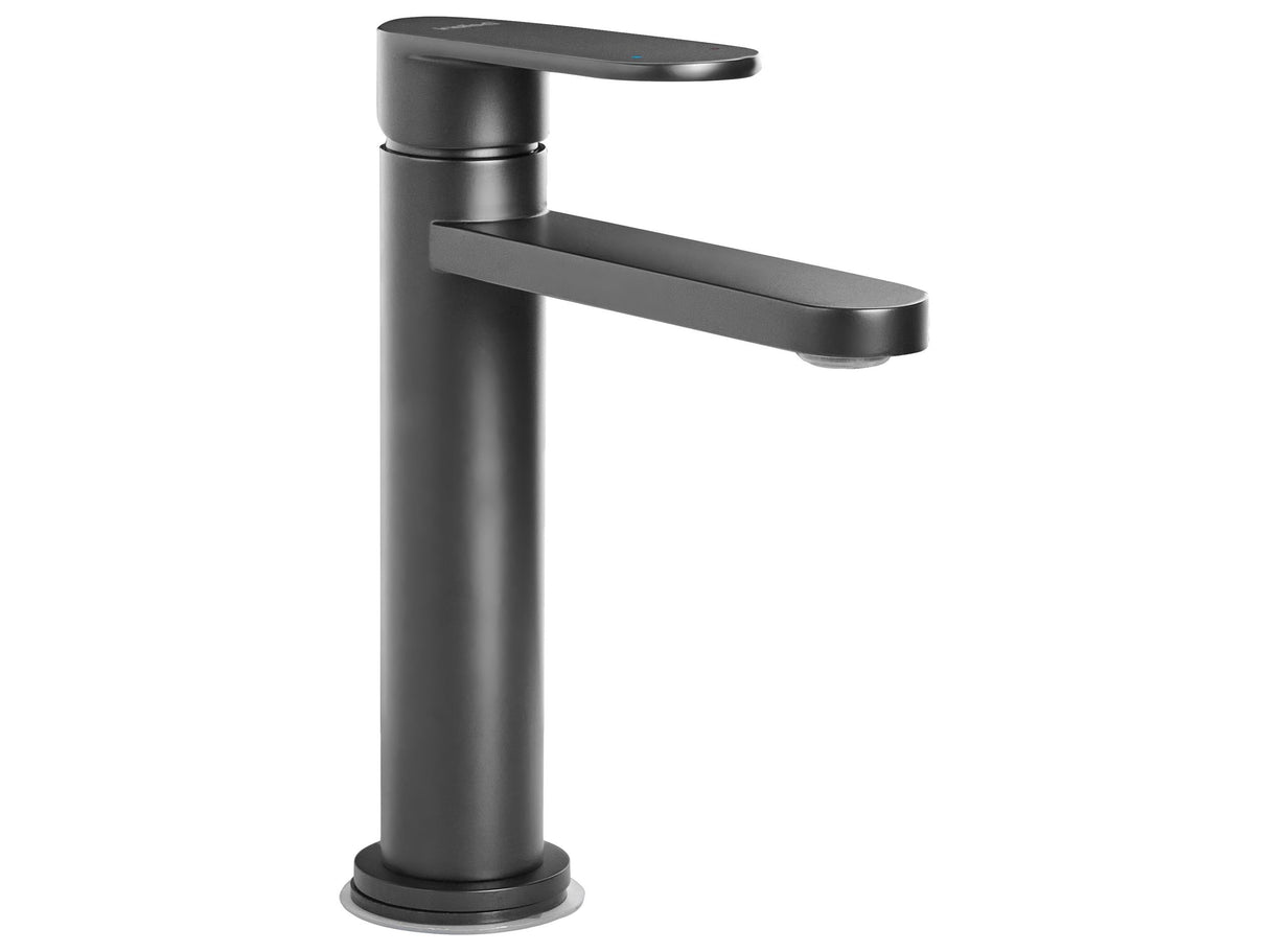 Bathroom Basin Mixer Tap Black Brass 18 cm Chromed Single Lever Bathroom Accessories Modern Beliani