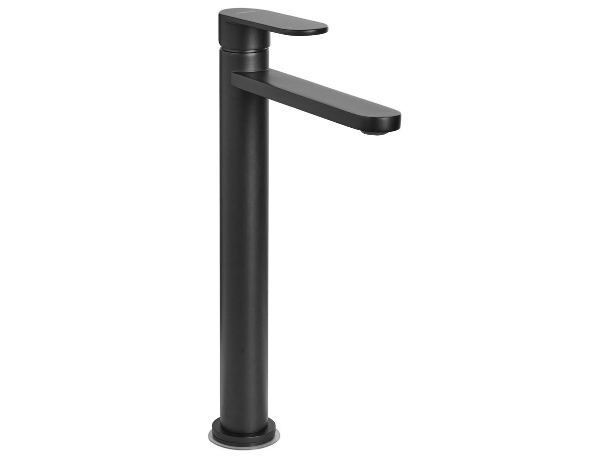 Bathroom Basin Mixer Tap Black Brass 30 cm Matt Single Lever Bathroom Accessories Modern Beliani