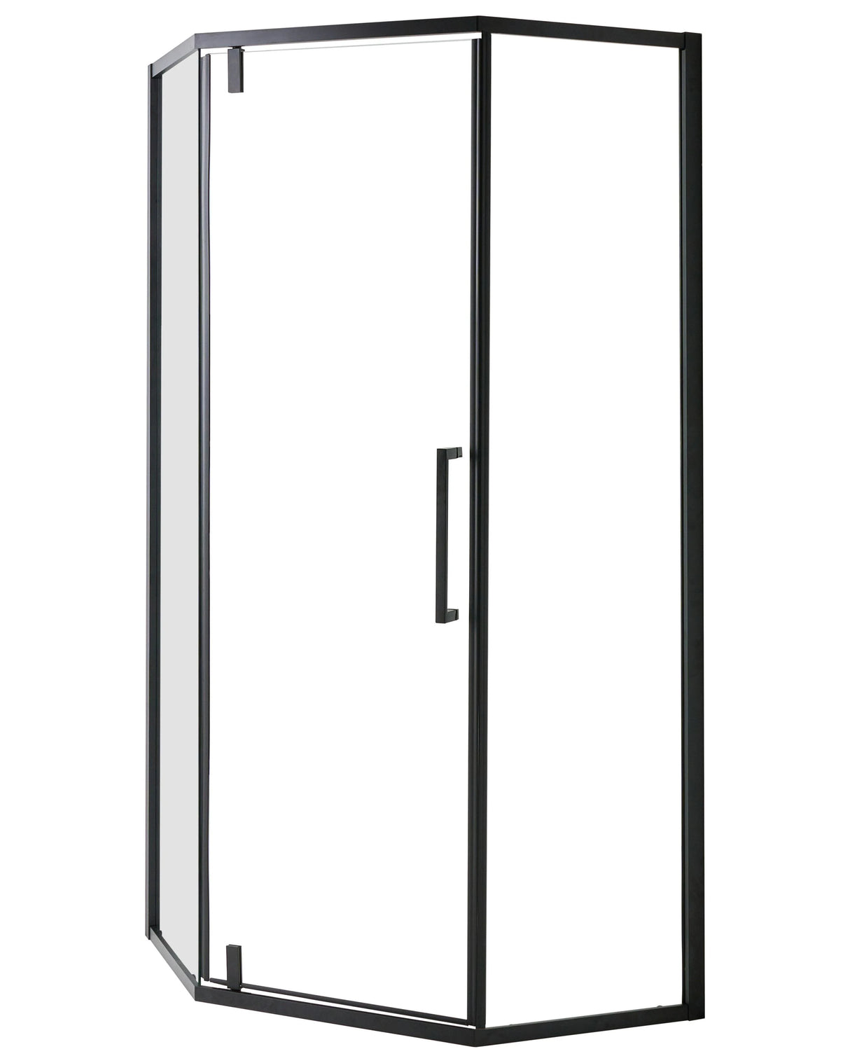 Shower Enclosure Black Tempered Glass Aluminium Frame 90 x 90 x 190 cm Hinged Transparent Door Beliani