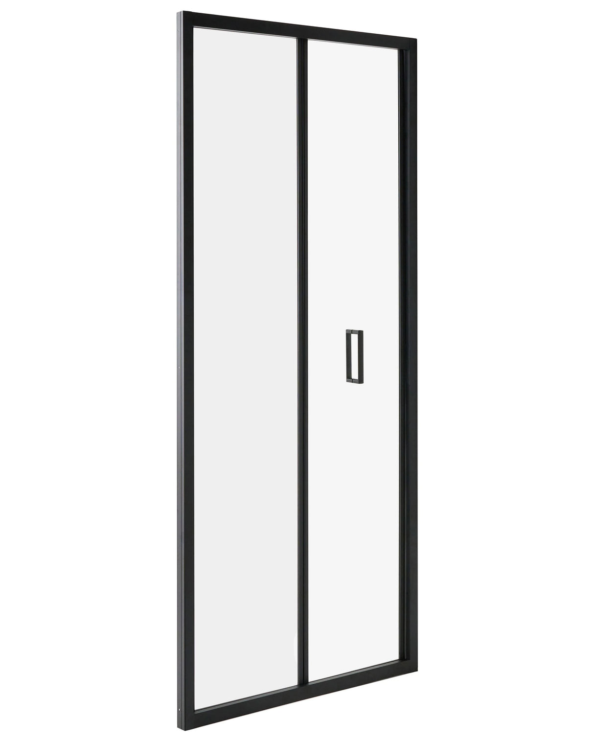 Tempered Glass Bi-Fold Shower Door Black Tempered Glass Aluminium Frame 800 x 1900 mm Transparent Beliani