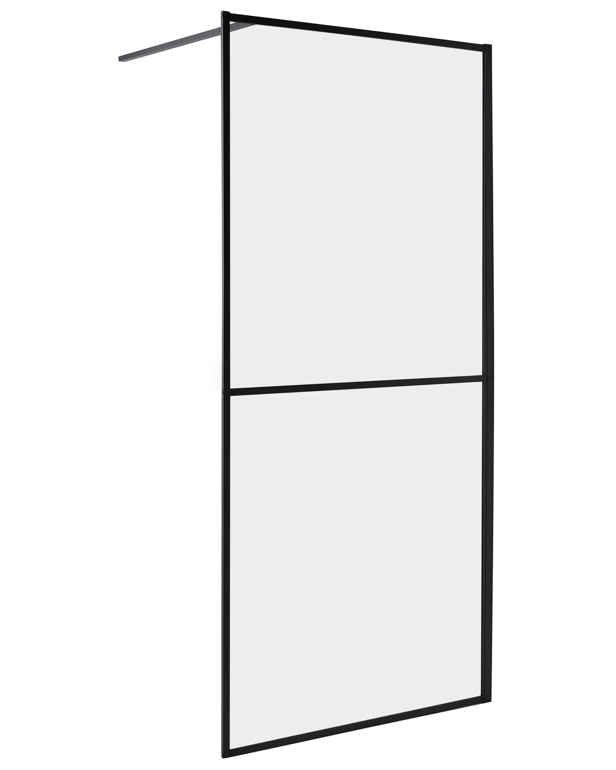 Shower Screen Black Tempered Glass Aluminium Frame 90 x 195 cm Walk In Wet Room Bathroom Shower Beliani