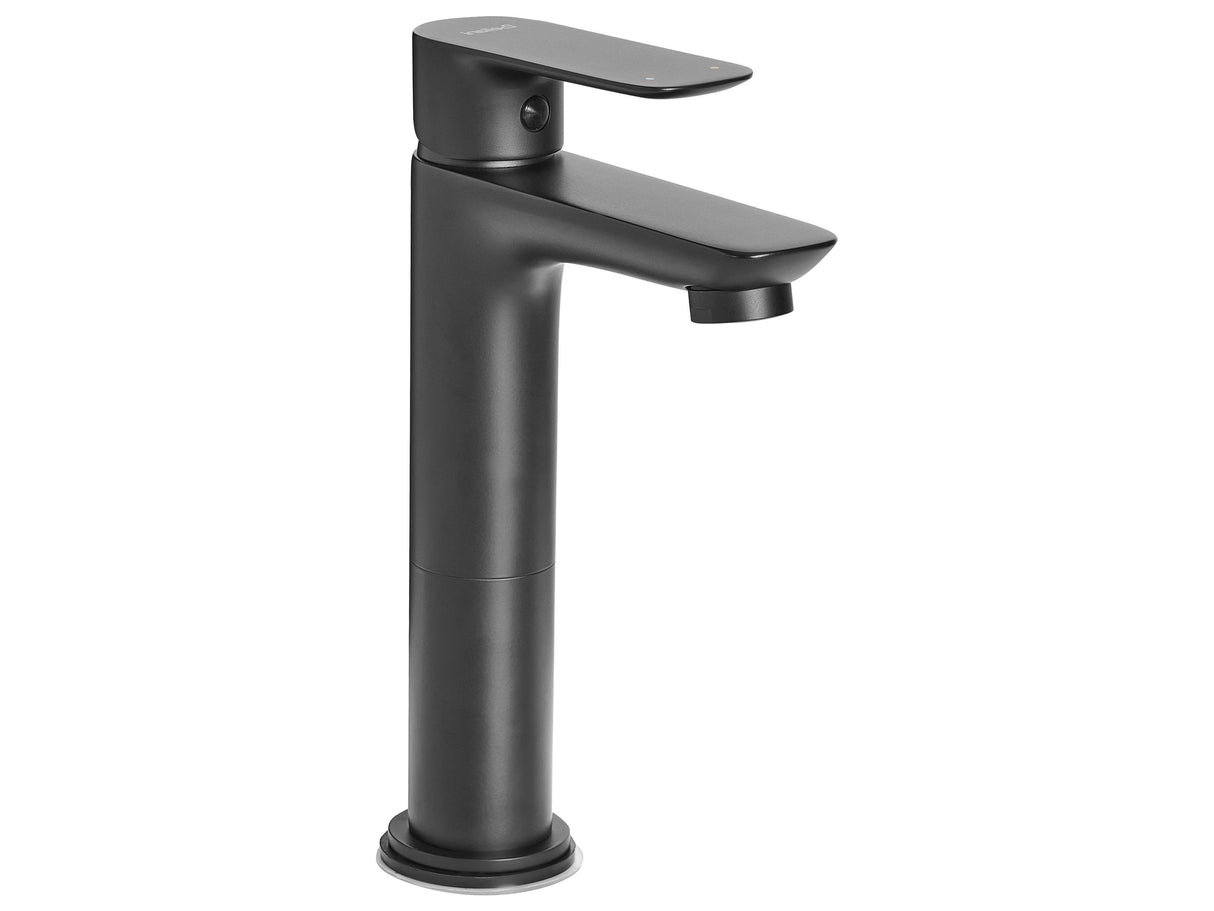 Bathroom Basin Mixer Tap Black Brass 21 cm Matt Single Lever Bathroom Accessories Modern Beliani