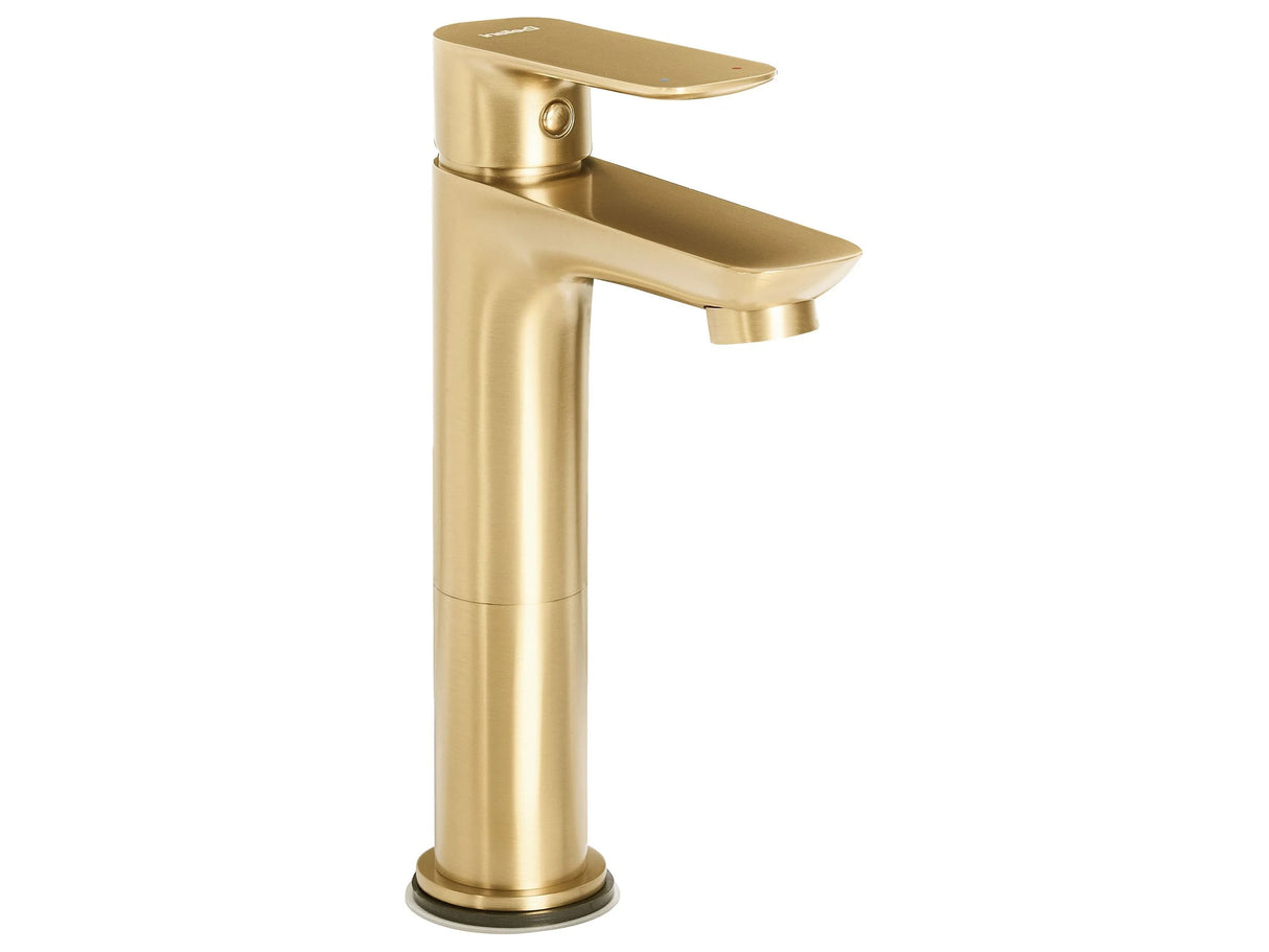 Bathroom Basin Mixer Tap Gold Brass 21 cm Matt Single Lever Bathroom Accessories Modern Beliani