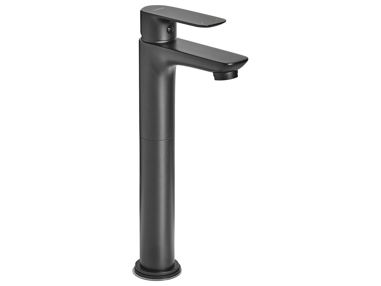 Bathroom Basin Mixer Tap Black Brass 28 cm Matt Single Lever Bathroom Accessories Modern Beliani