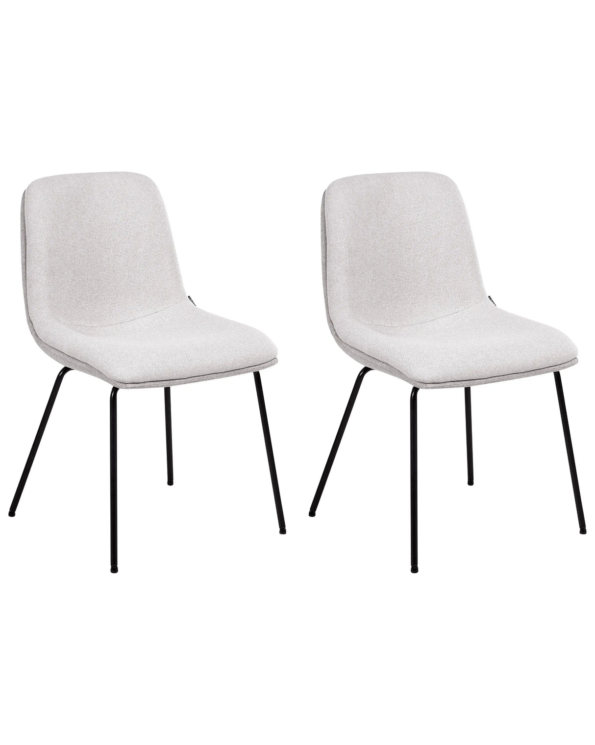 Set of 2 Dining Chairs Light Grey Fabric Upholstery Armless Design Easy Clean Minimalistic Scandinavian Beliani