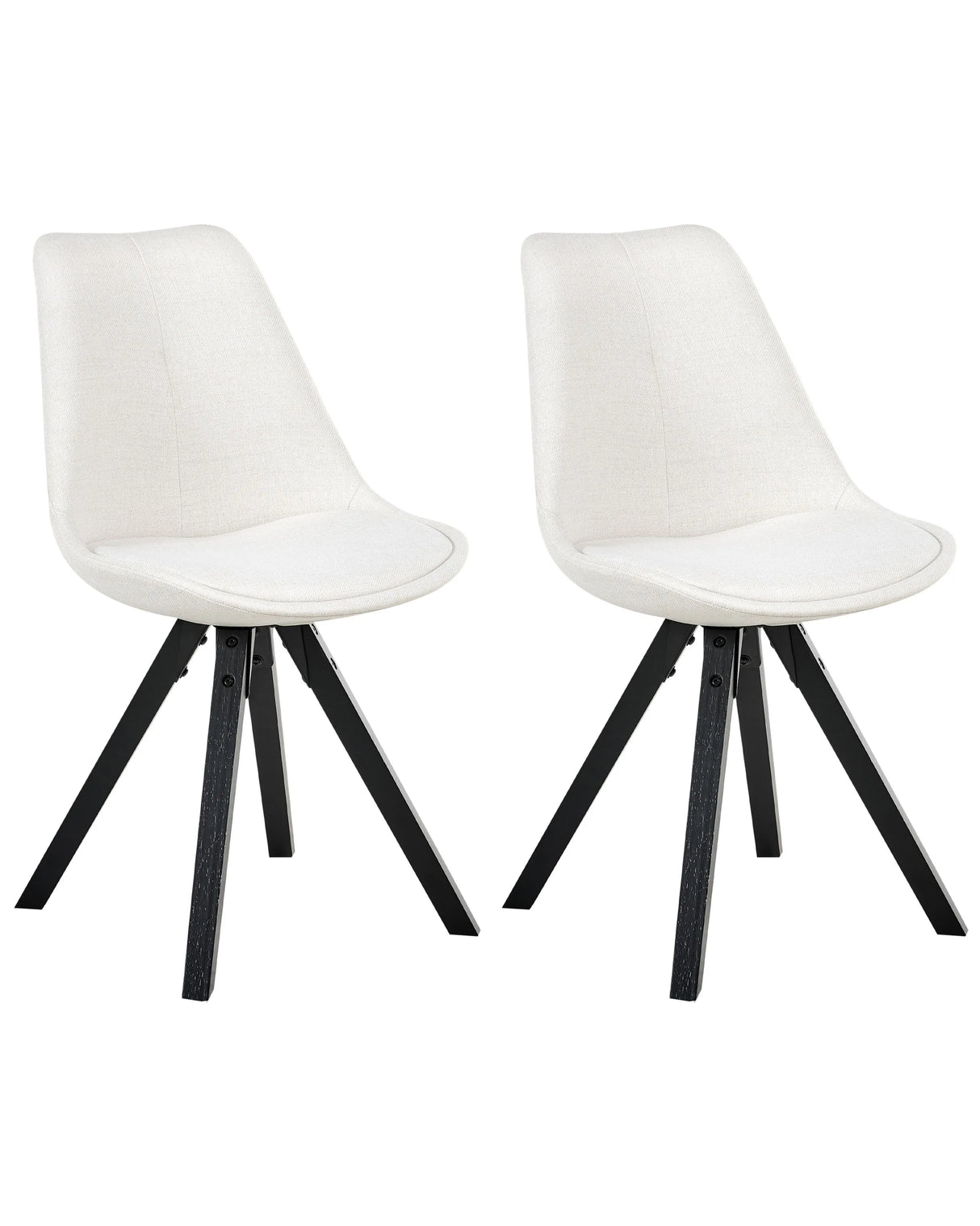 Set of 2 Dining Chairs Light Beige Fabric Upholstery Armless Design Minimalistic Scandinavian Beliani