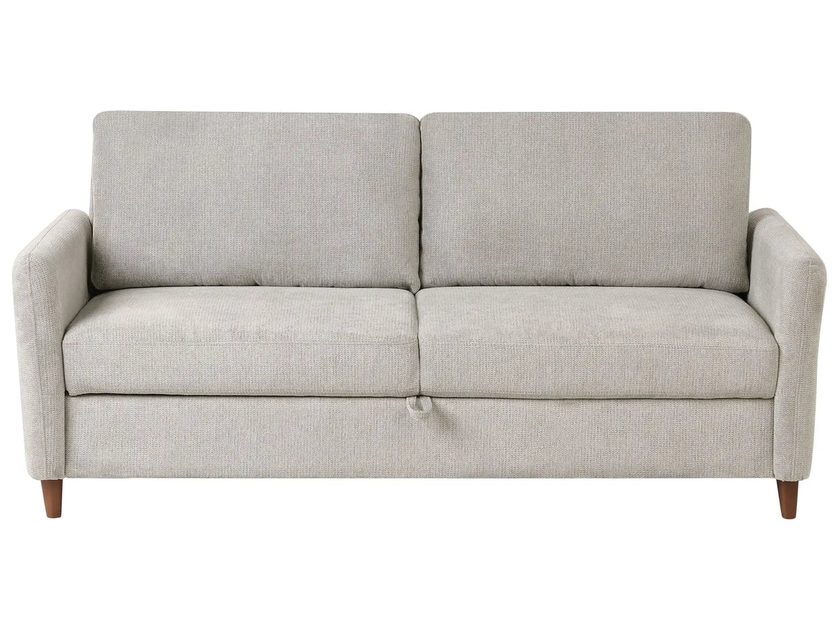 3 Seater Sofa Grey Fabric Upholstery with Storage Thickly Padded Modern Style Living Room Furniture Beliani