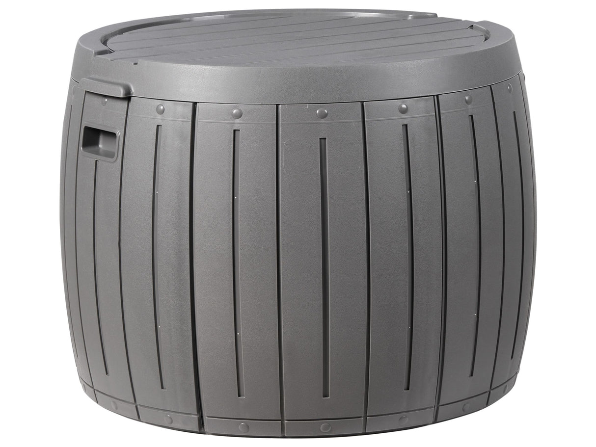 Garden Storage Box Grey Plastic 56 cm Outdoor Tool Box for Textiles Beliani