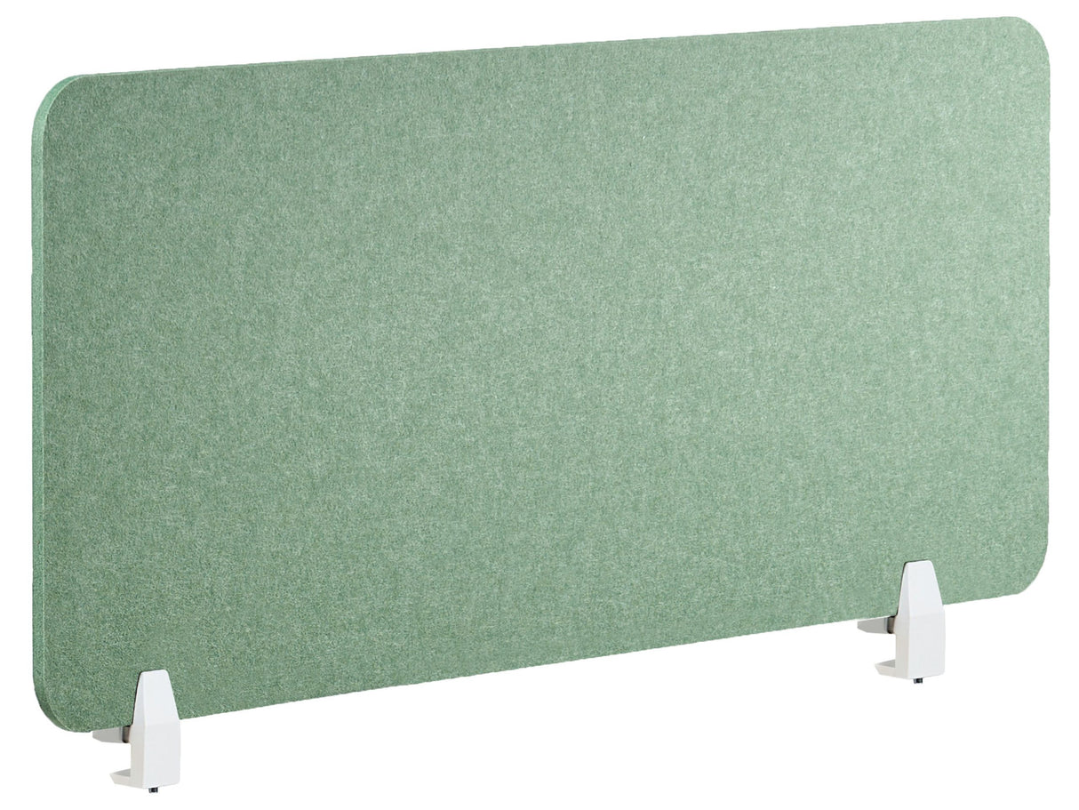 Desk Screen Green PET Board Fabric Cover 120 x 50 cm Acoustic Screen Modular Mounting Clamps Home Office Beliani