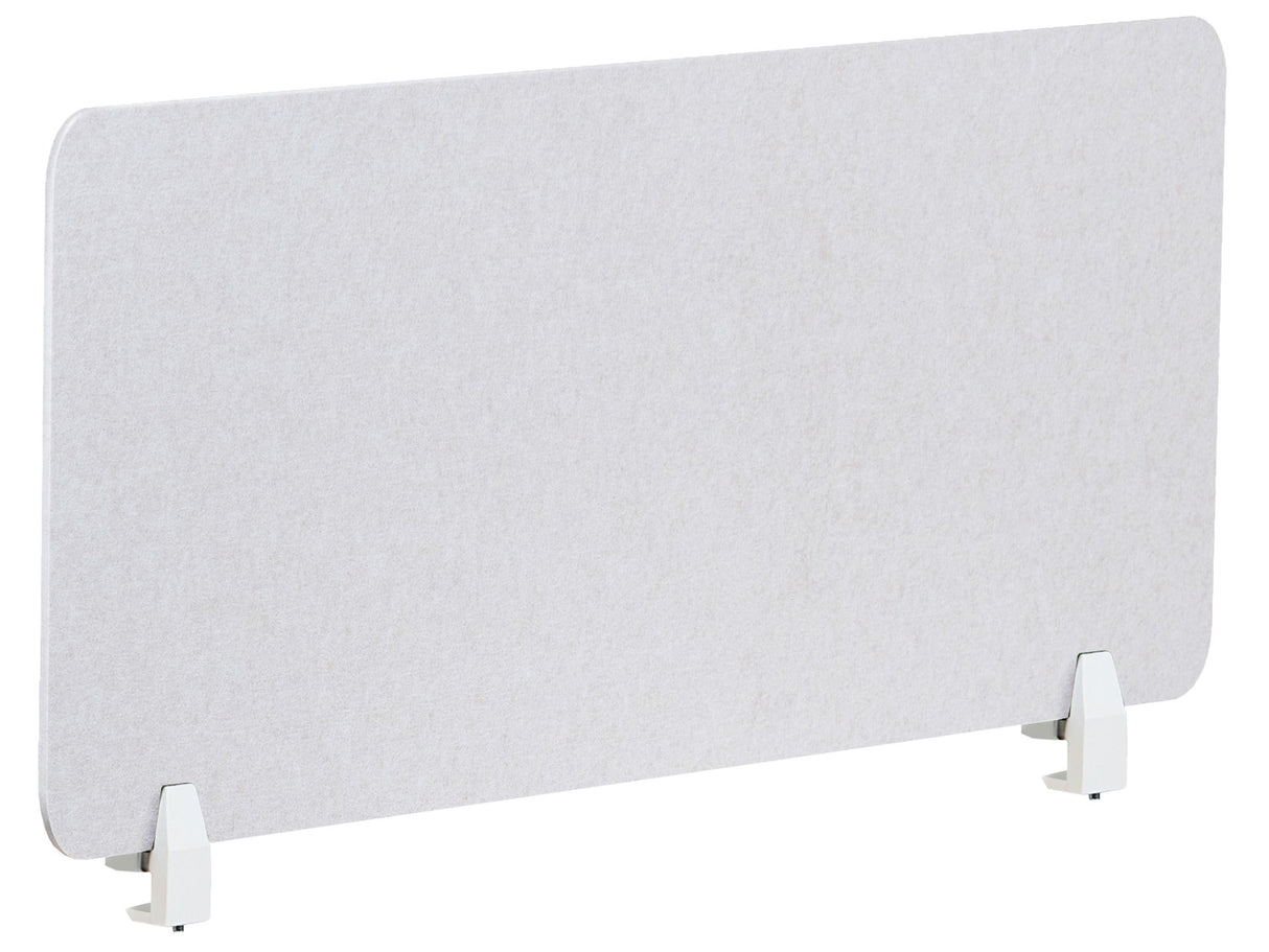 Desk Screen Off-White PET Board Fabric Cover 120 x 50 cm Acoustic Screen Modular Mounting Clamps Home Office Beliani