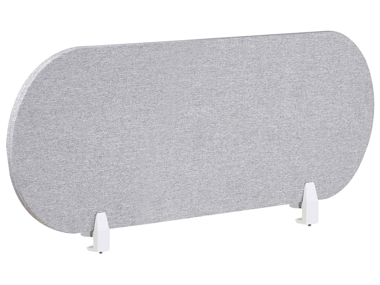 Desk Screen Light Grey PET Board Fabric Cover 120 x 40 cm Acoustic Screen Modular Mounting Clamps Home Office Beliani