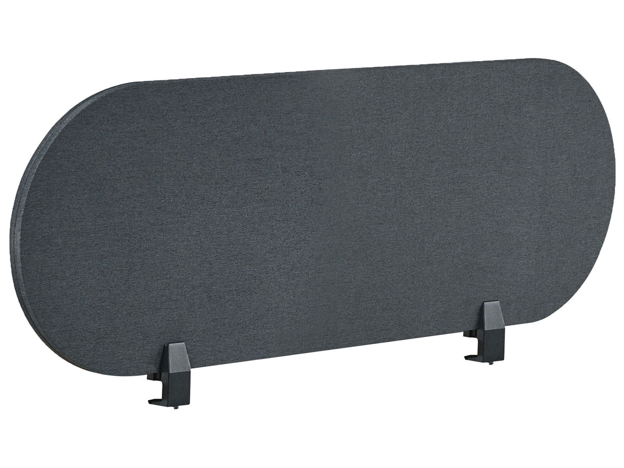 Desk Screen Dark Grey PET Board Fabric Cover 120 x 40 cm Acoustic Screen Modular Mounting Clamps Home Office Beliani