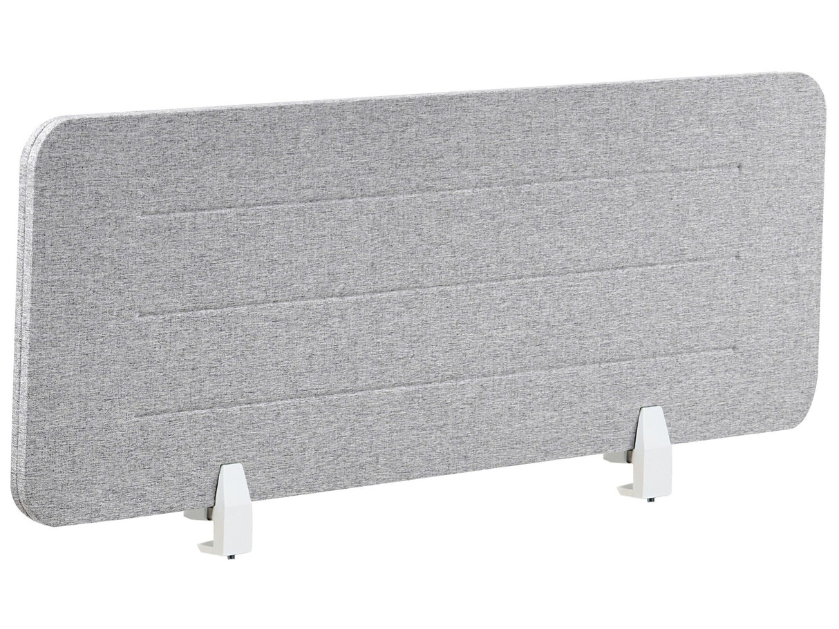 Desk Screen Light Grey PET Board Fabric Cover 120 x 40 cm Acoustic Screen Modular Mounting Clamps Home Office Beliani